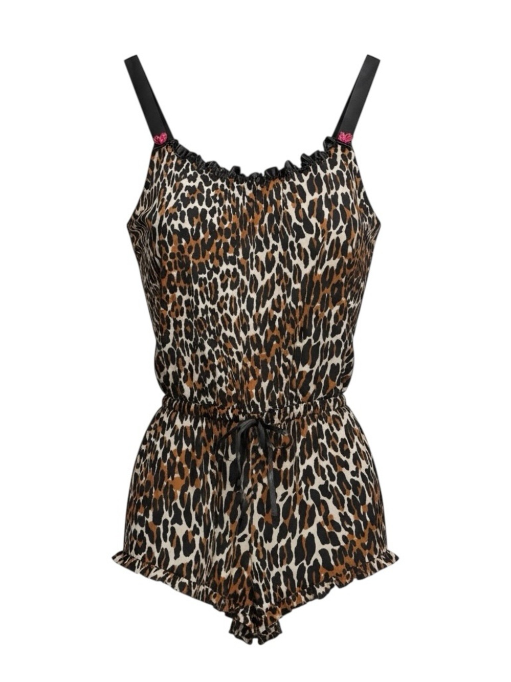 Betsey Johnson Intimates Luscious Lite Leopard Print Romper NWT Size Medium